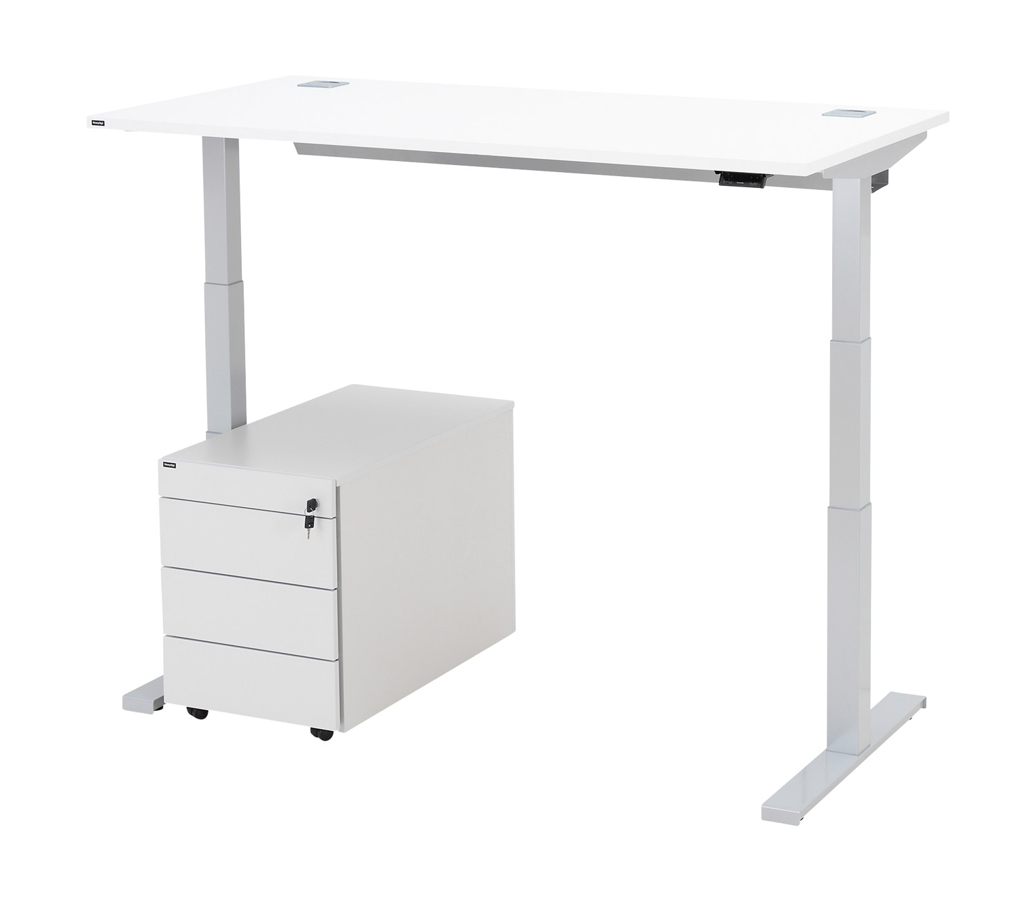 Schreibtisch elektrisch höhenverstellbar 160 x 80 cm weiß
