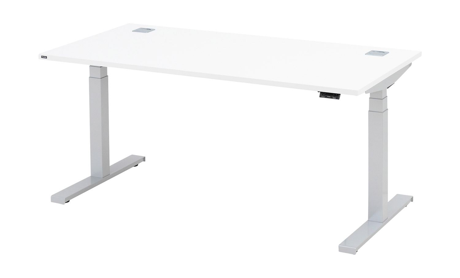 Schreibtisch elektrisch höhenverstellbar 160 x 80 cm weiß