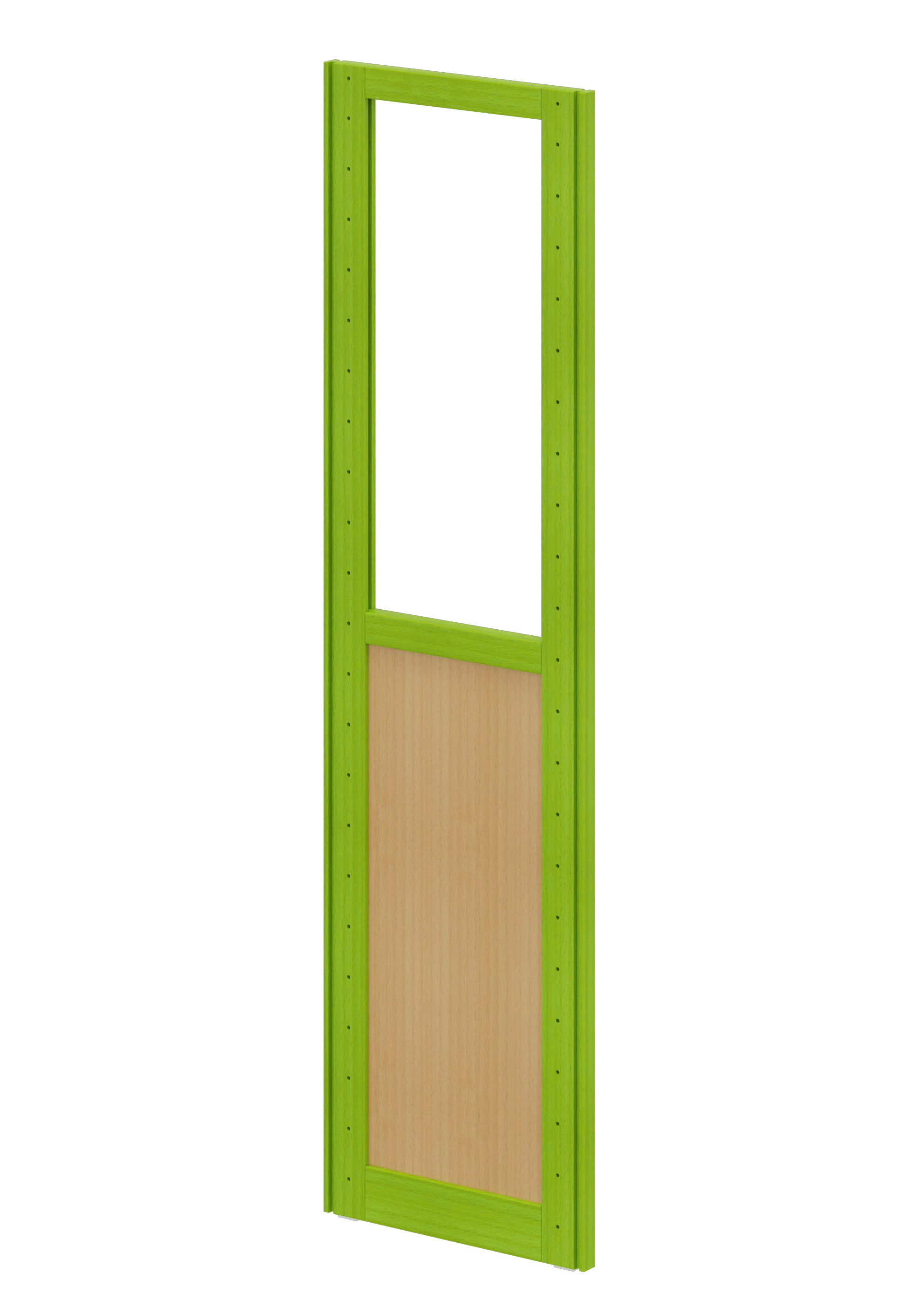 Rahmen, mit Holzfüllung unten hellgrün