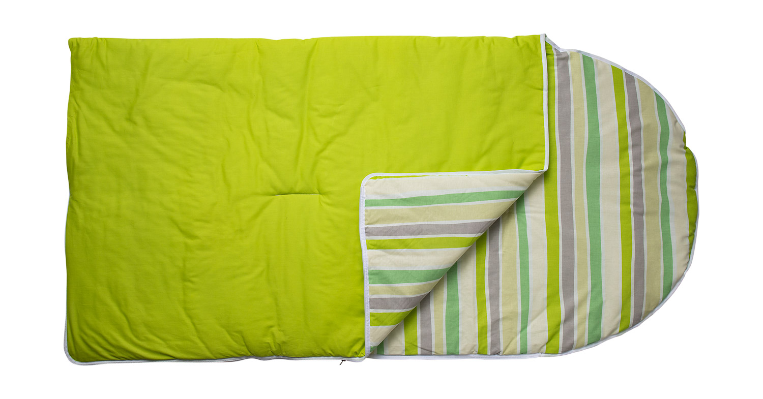 Kinderschlafsack groß apfelgrün/gestreift